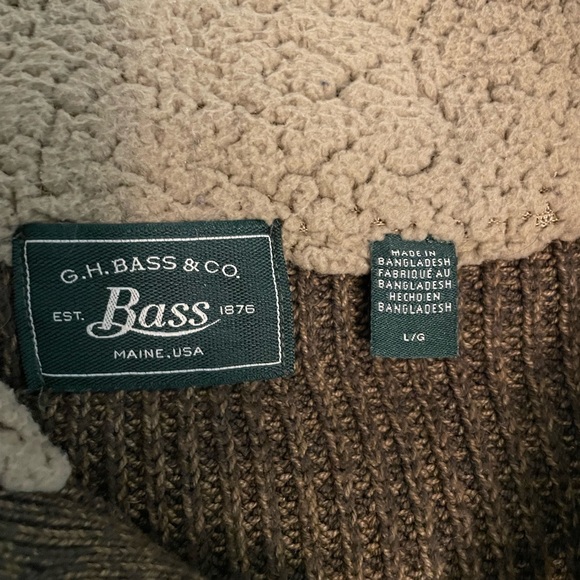 Mens Bass 1/4 button sweater - Picture 3 of 3